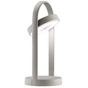 Pedrali Stříbrná kovová bezdrátová stolní LED lampa Giravolta 33 cm