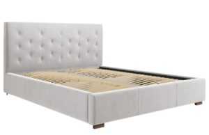 Světle šedá sametová postel MICADONI SERI 160 x 200 cm