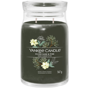 Velká vonná svíčka Yankee Candle Silver Sage & Pine Signature