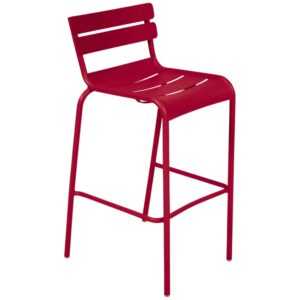 Červená kovová barová židle Fermob Luxembourg 80 cm