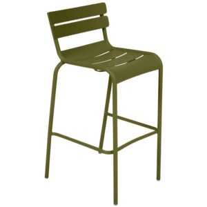 Zelená kovová barová židle Fermob Luxembourg 80 cm - odstín pesto