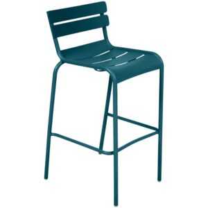 Modrá kovová barová židle Fermob Luxembourg 80 cm