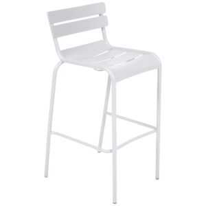 Bílá kovová barová židle Fermob Luxembourg 80 cm