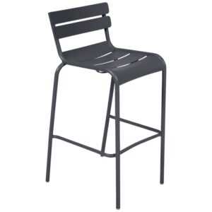Antracitová kovová barová židle Fermob Luxembourg 80 cm