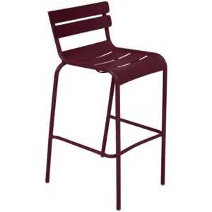 Třešňově červená kovová barová židle Fermob Luxembourg 80 cm