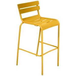 Žlutá kovová barová židle Fermob Luxembourg 80 cm
