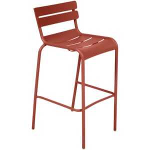 Zemitě červená kovová barová židle Fermob Luxembourg 80 cm