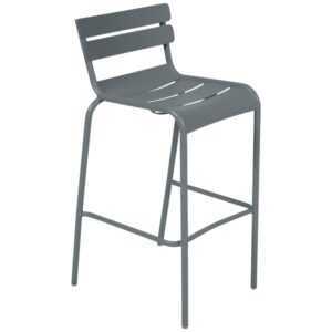 Šedá kovová barová židle Fermob Luxembourg 80 cm