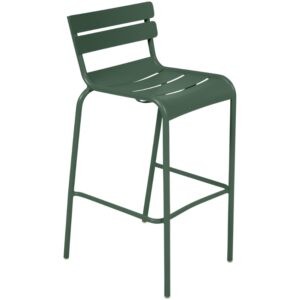 Tmavě zelená kovová barová židle Fermob Luxembourg 80 cm