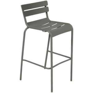 Šedozelená kovová barová židle Fermob Luxembourg 80 cm